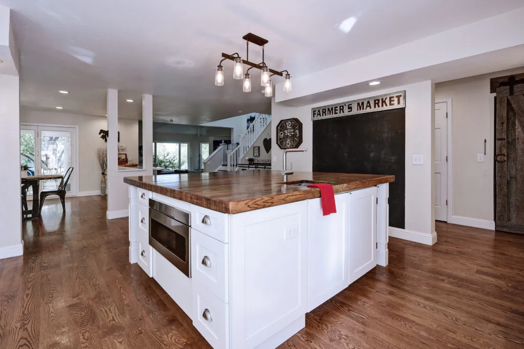 Interior remodel showcasing open floor plan